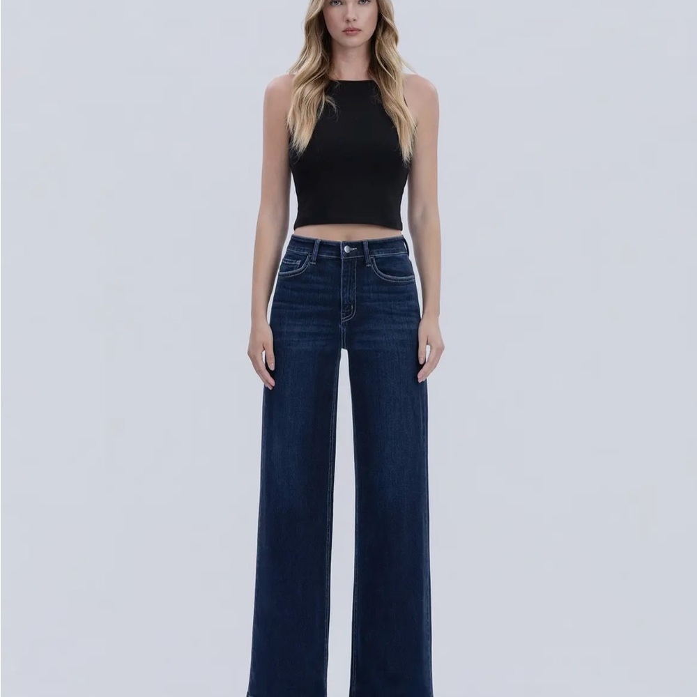 119. Natasha, high rise wide leg jeans, medium, various sizes